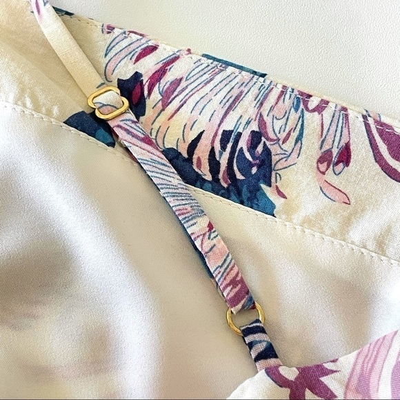 1. State Aster Garden Floral Cami Strap Surplice Drape Front Romper Sugarcane - Picture 13 of 16